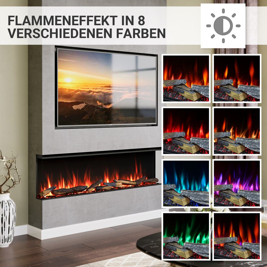 Elektrokamin mit verschiedenen Flammenfarben