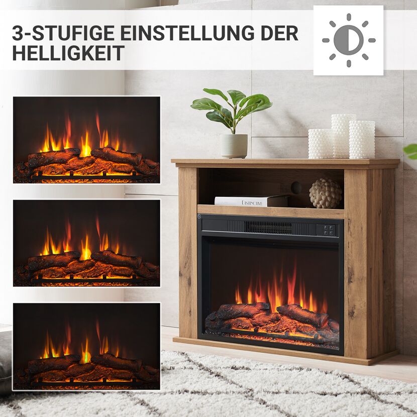 Elektrokamin mit drei Helligkeitsstufen