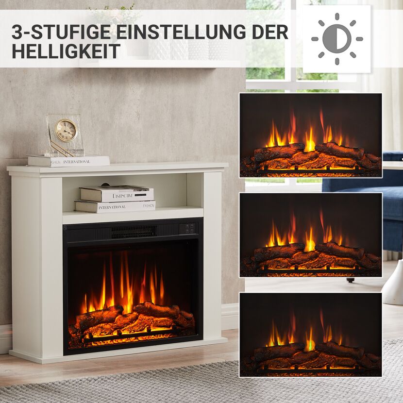 Elektrokamin mit drei Helligkeitsstufen