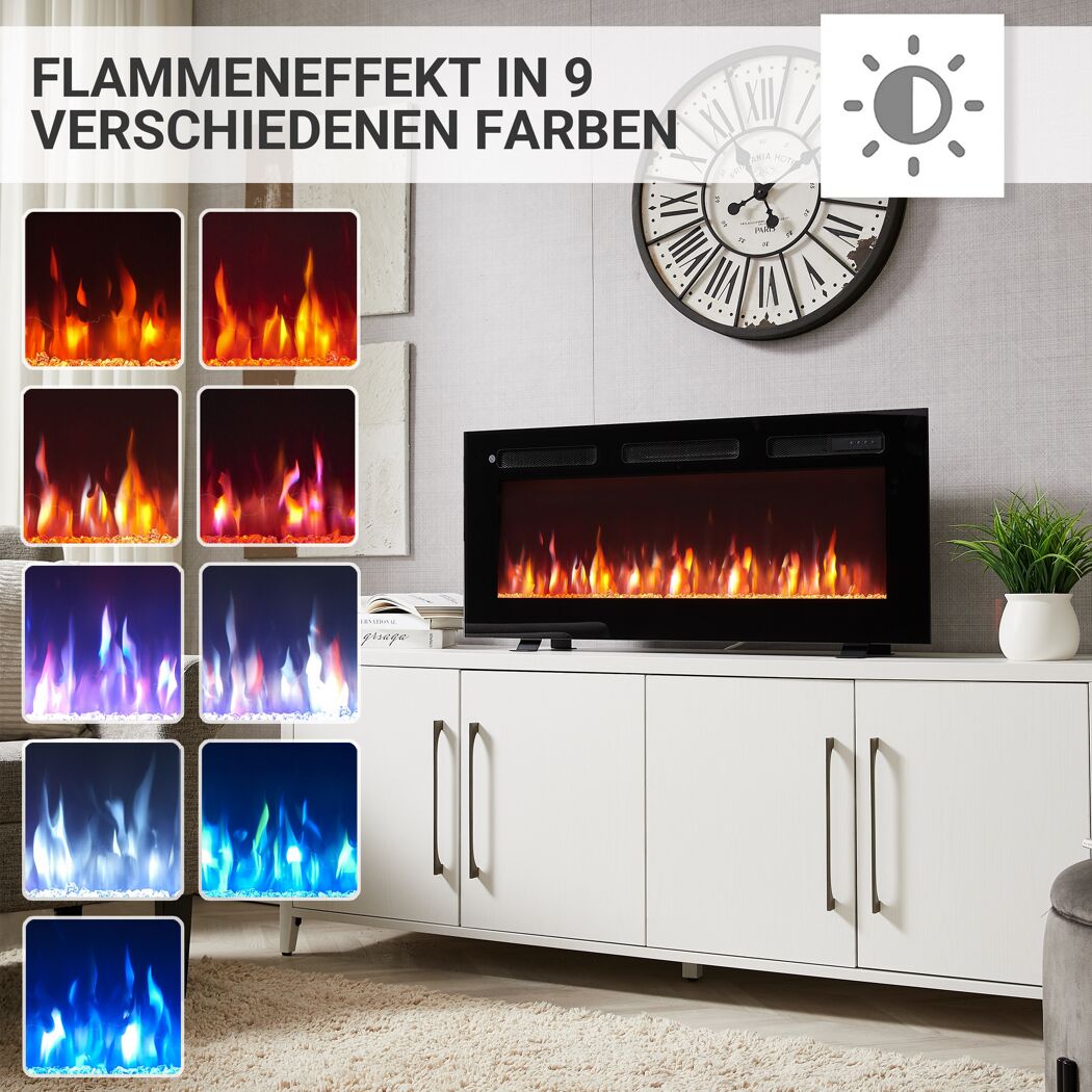 Elektrokamin mit verschiedenen Flammenfarben