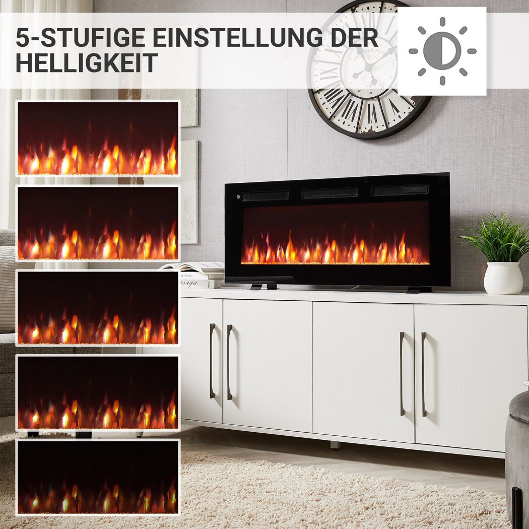 Elektrokamin mit verschiedenen Helligkeitsstufen