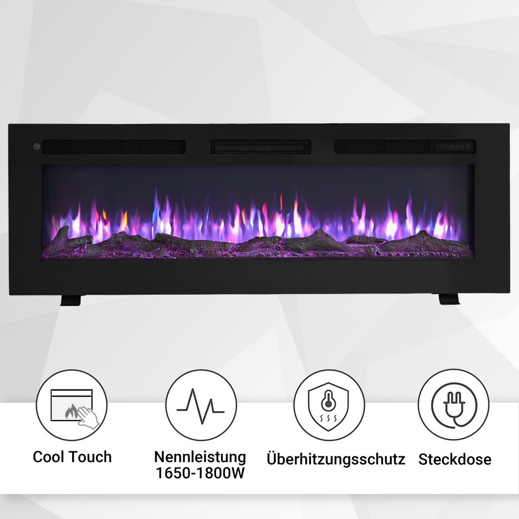 Elektrokamin mit lila Flammen