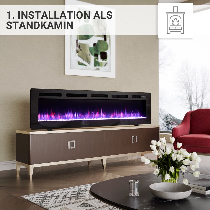 Elektrokamin auf Kommode