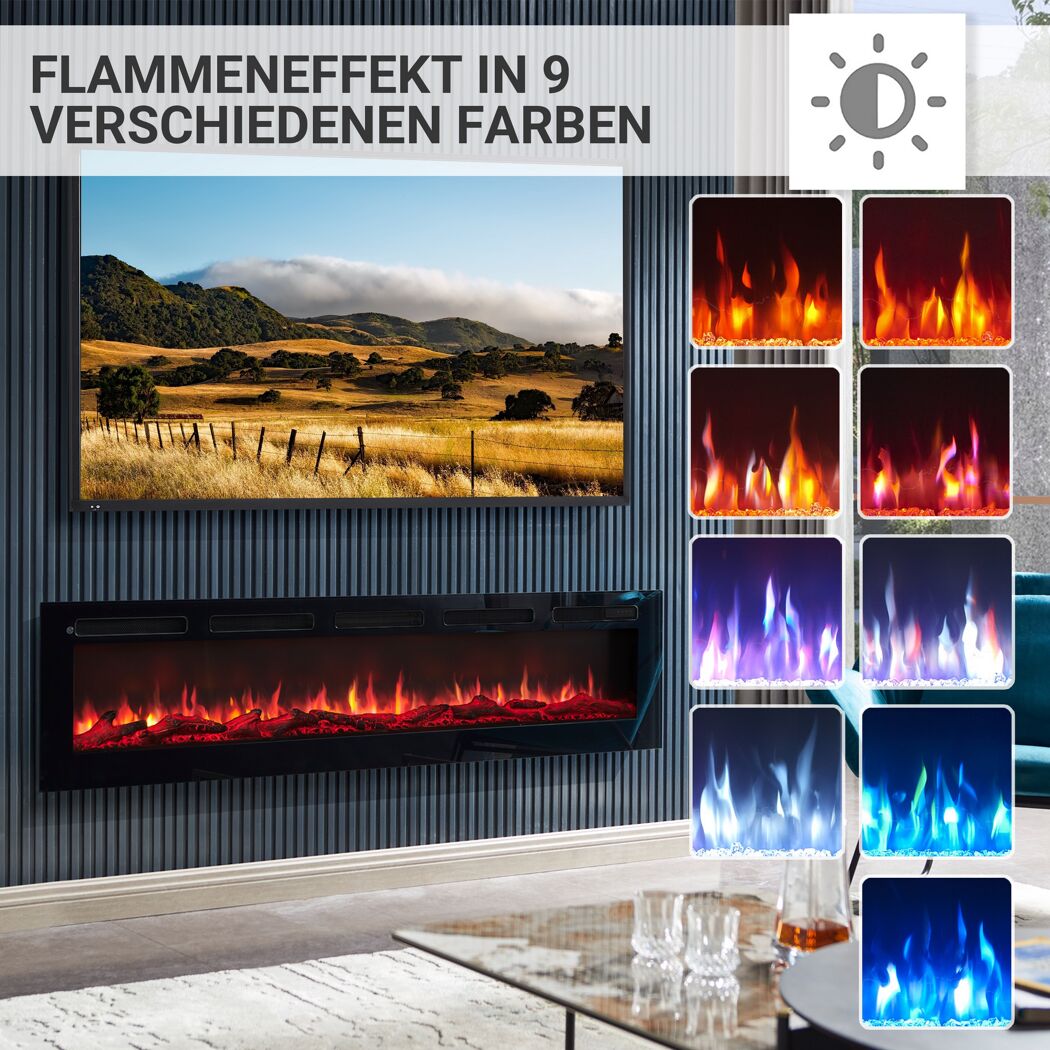 Elektrokamin mit verschiedenen Flammenfarben