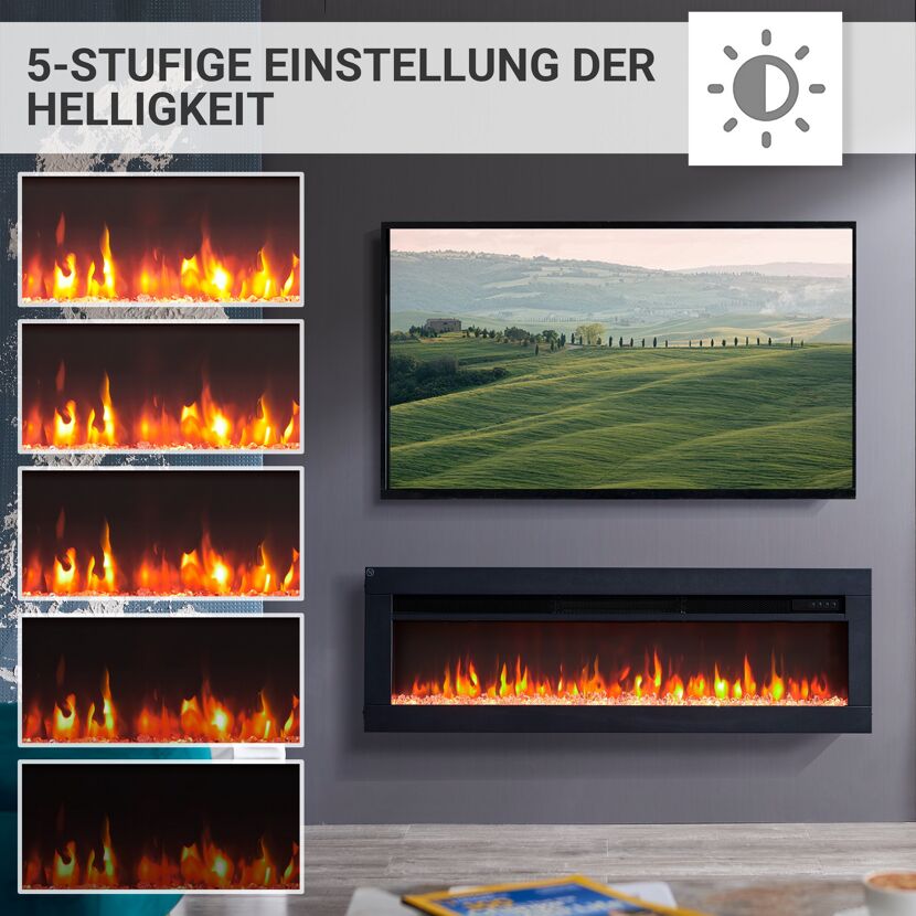 Elektrokamin mit fünf Helligkeitsstufen