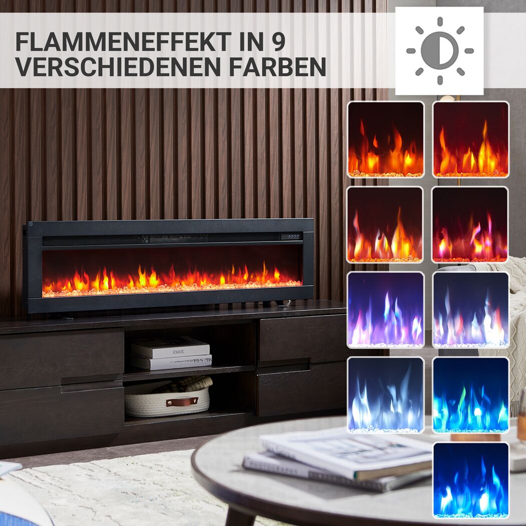 Elektrokamin mit verschiedenen Flammenfarben