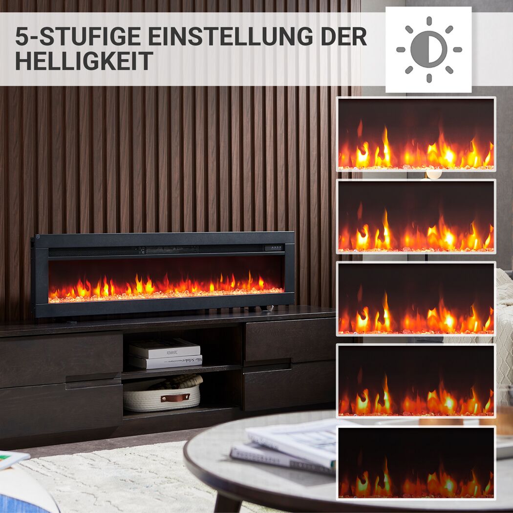 Elektrokamin mit verschiedenen Helligkeitsstufen