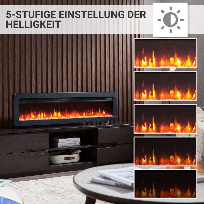 Elektrokamin mit verschiedenen Helligkeitsstufen