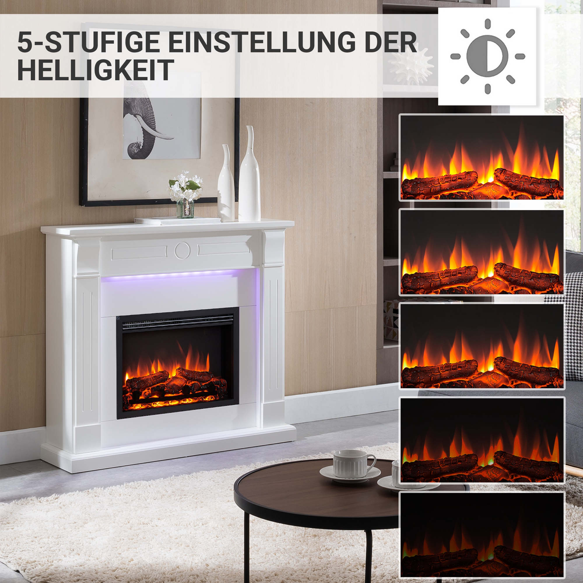 Elektrokamin 'Hikaru' weiß 2 kW + product picture