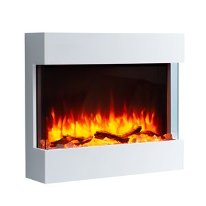Elektro-Wandkamin 'Alva' weiß 2000 W, 3D-Flammeneffekt Fernbedienung 72,6 x 63,4 x 20 cm