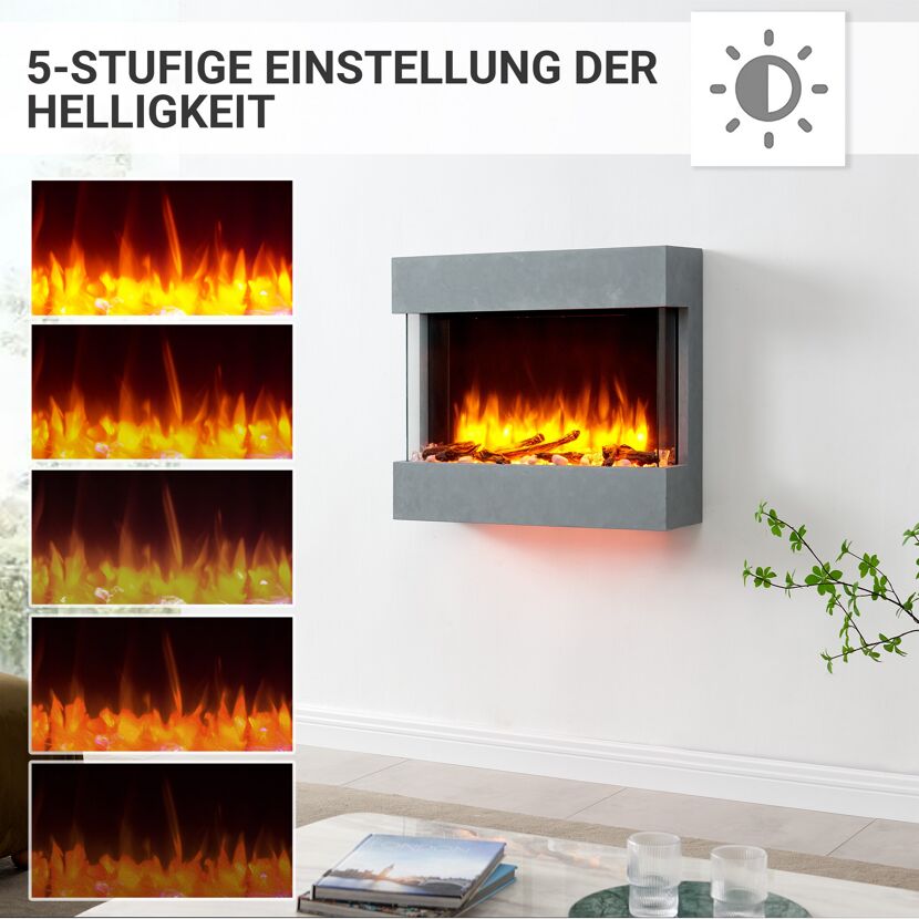 Elektrokamin mit verschiedenen Helligkeitsstufen