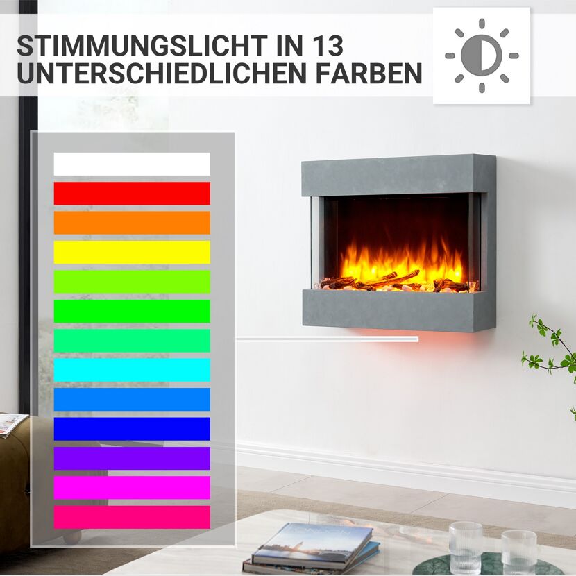 Elektrokamin mit 13 Farben