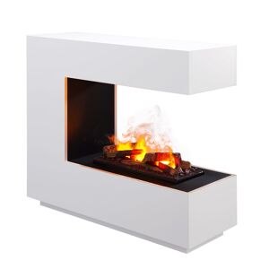 Elektro-Standkamin 'Cassiopeia' weiß Optimyst-LED-Flammenillusion Wassernebel 360° Flammen-Blick 40 x 110 x 95 cm