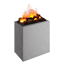 Verkleinertes Bild von Elektro-Standkamin 'Ikaros' betongrau Optimyst-LED-Flammenillusion Wassernebel 360° Flammen-Blick flach 47 x 51 x 30 cm