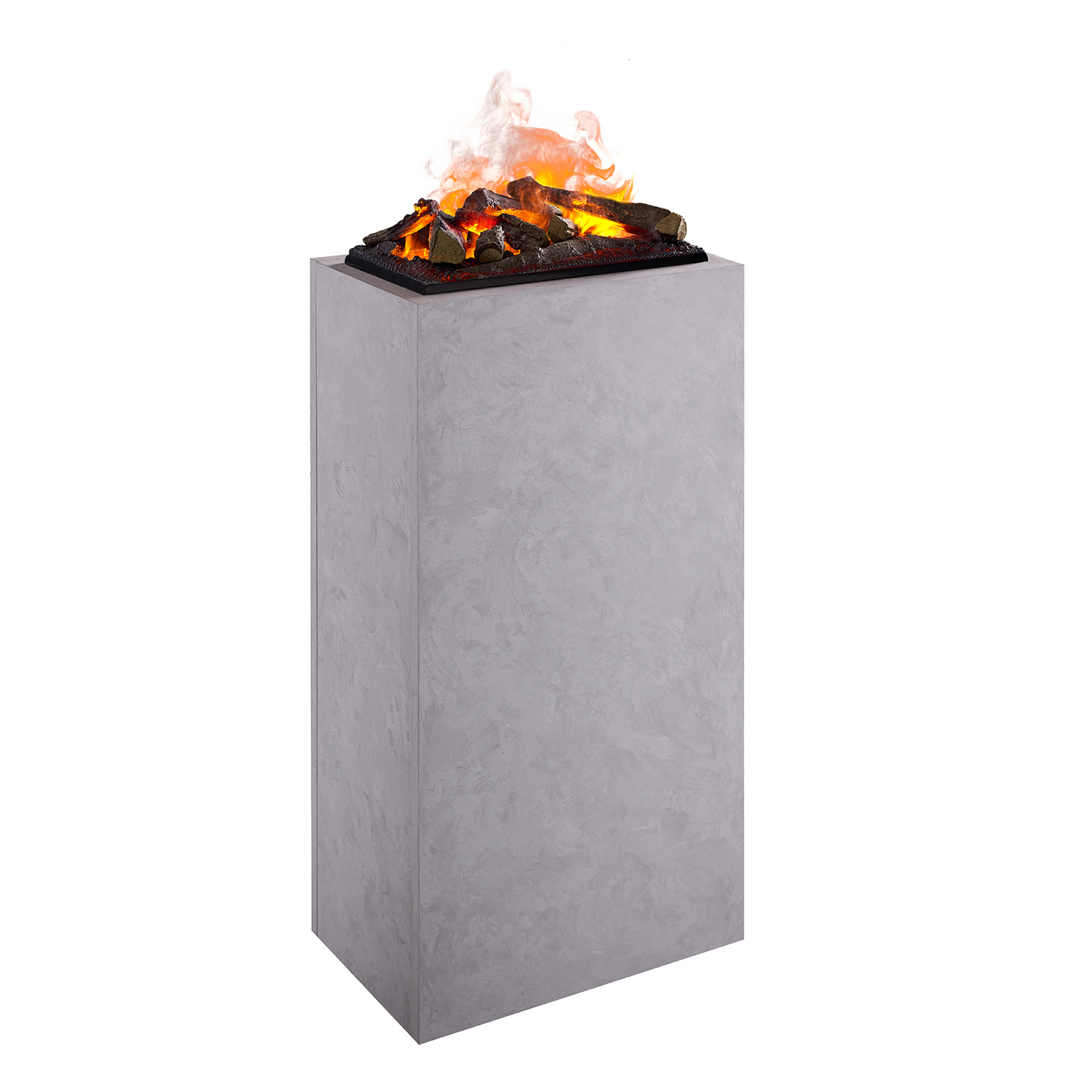 Elektro-Standkamin 'Ikaros' betongrau Optimyst-LED-Flammenillusion Wassernebel 360° Flammen-Blick hoch 47 x 91 x 30 cm + product picture