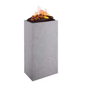 Elektro-Standkamin 'Ikaros' betongrau Optimyst-LED-Flammenillusion Wassernebel 360° Flammen-Blick hoch 47 x 91 x 30 cm