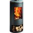 Kaminofen mit brennendem Feuer