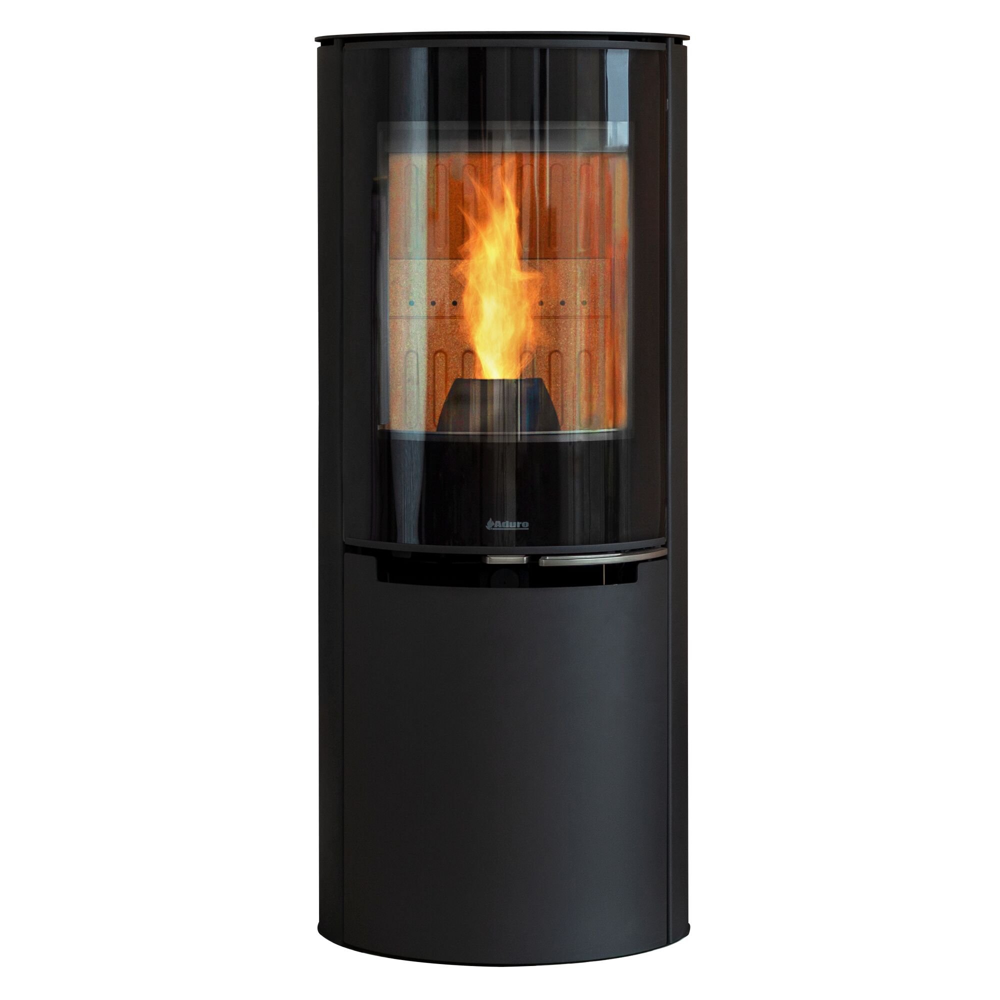 Moderner Kaminofen mit Feuer