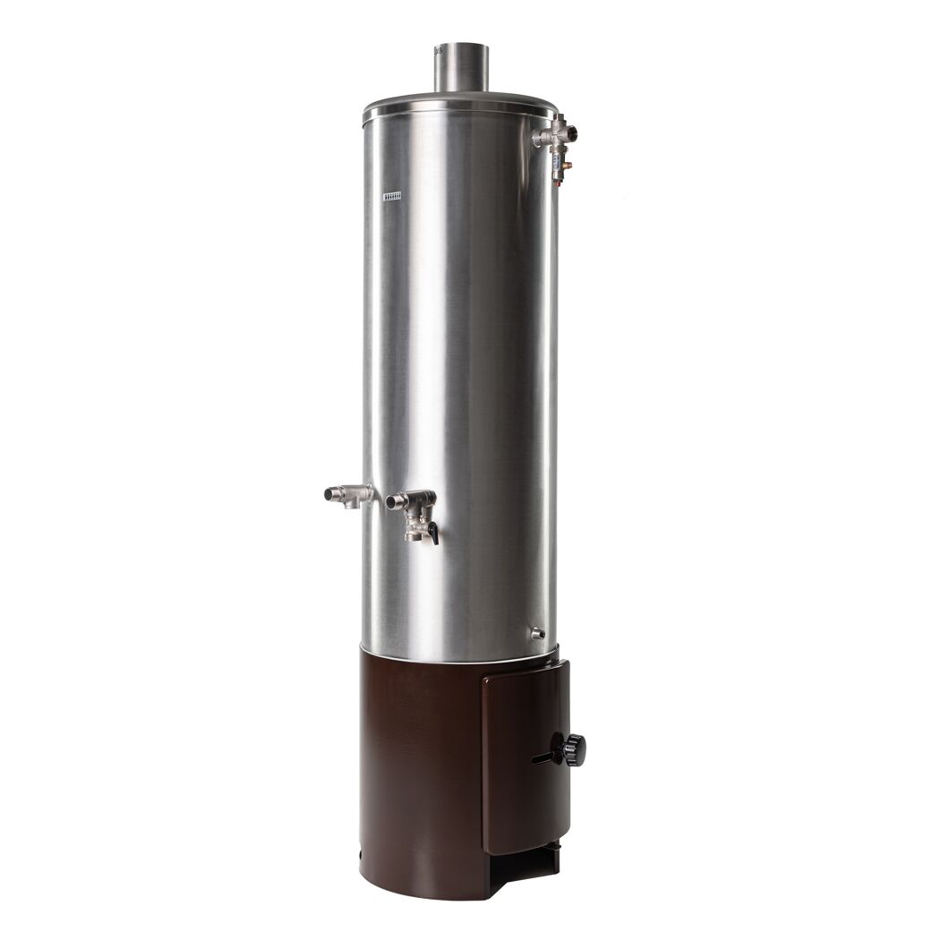 Badeofen druckfest silber/braun 100 l, mit Mischbatterie 146,5 cm