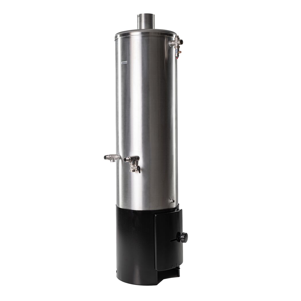 Badeofen druckfest silber/schwarz 100 l, mit Mischbatterie 146,5 cm