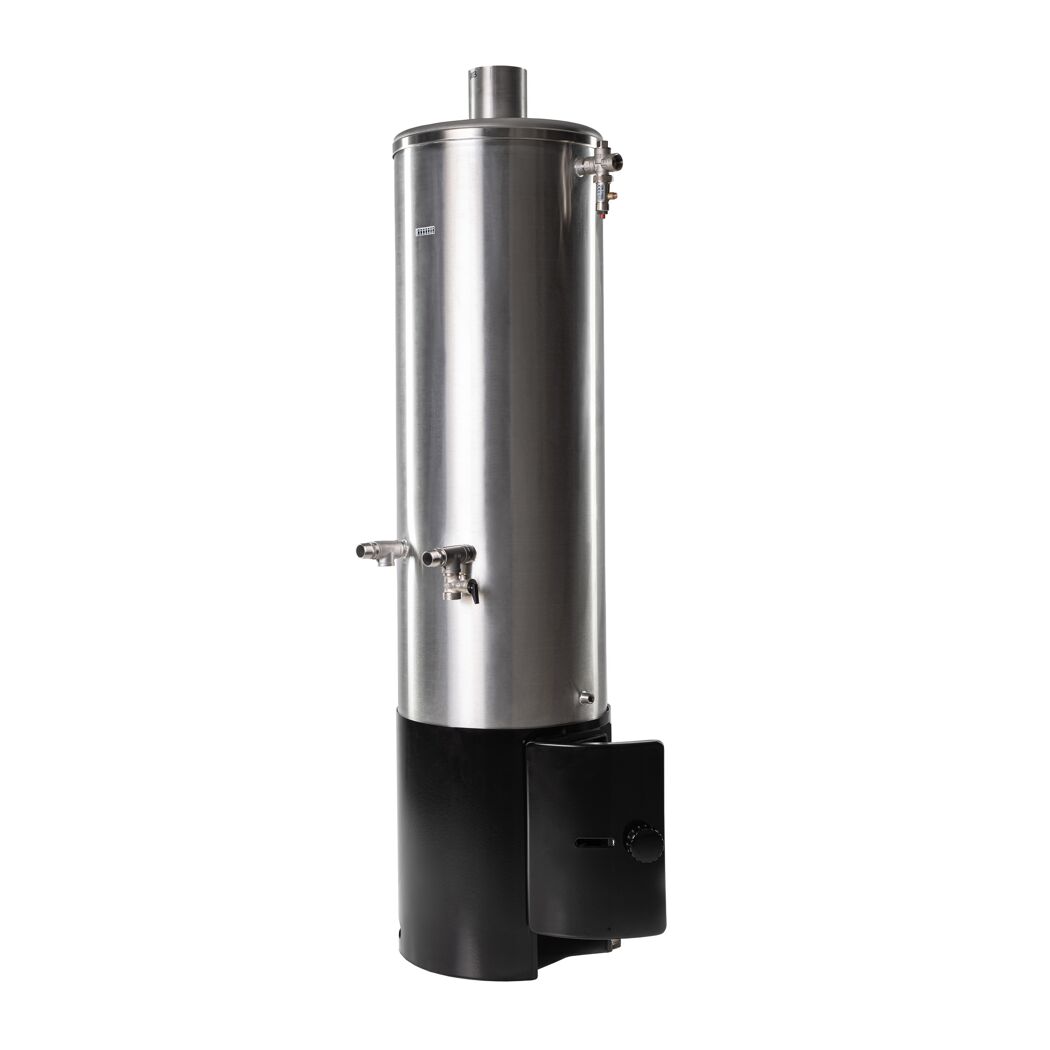Badeofen druckfest silber/schwarz 100 l, mit Mischbatterie 146,5 cm