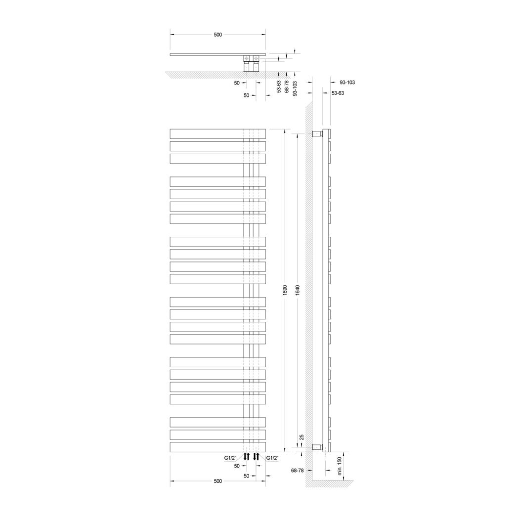 Technische Zeichnung Designheizkörper