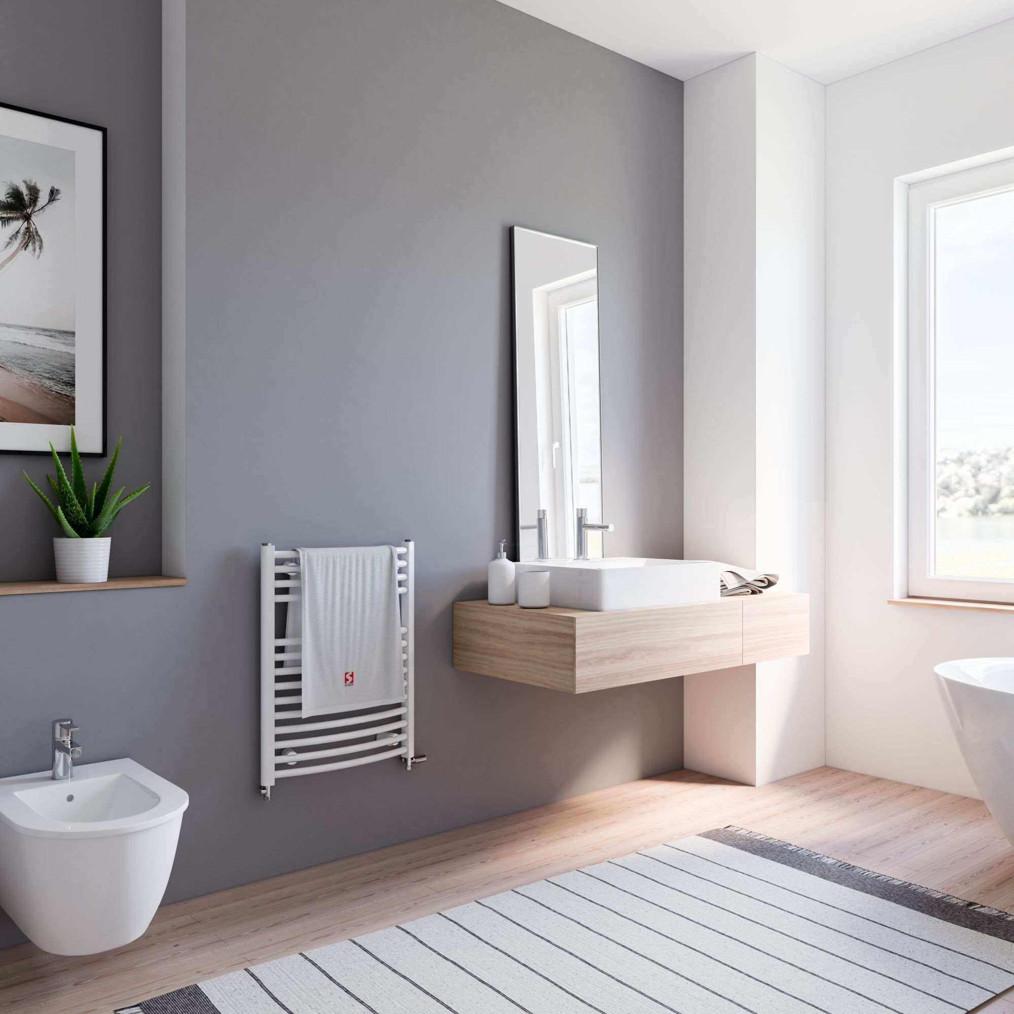 Modernes Badezimmer mit Handtuchheizkörper