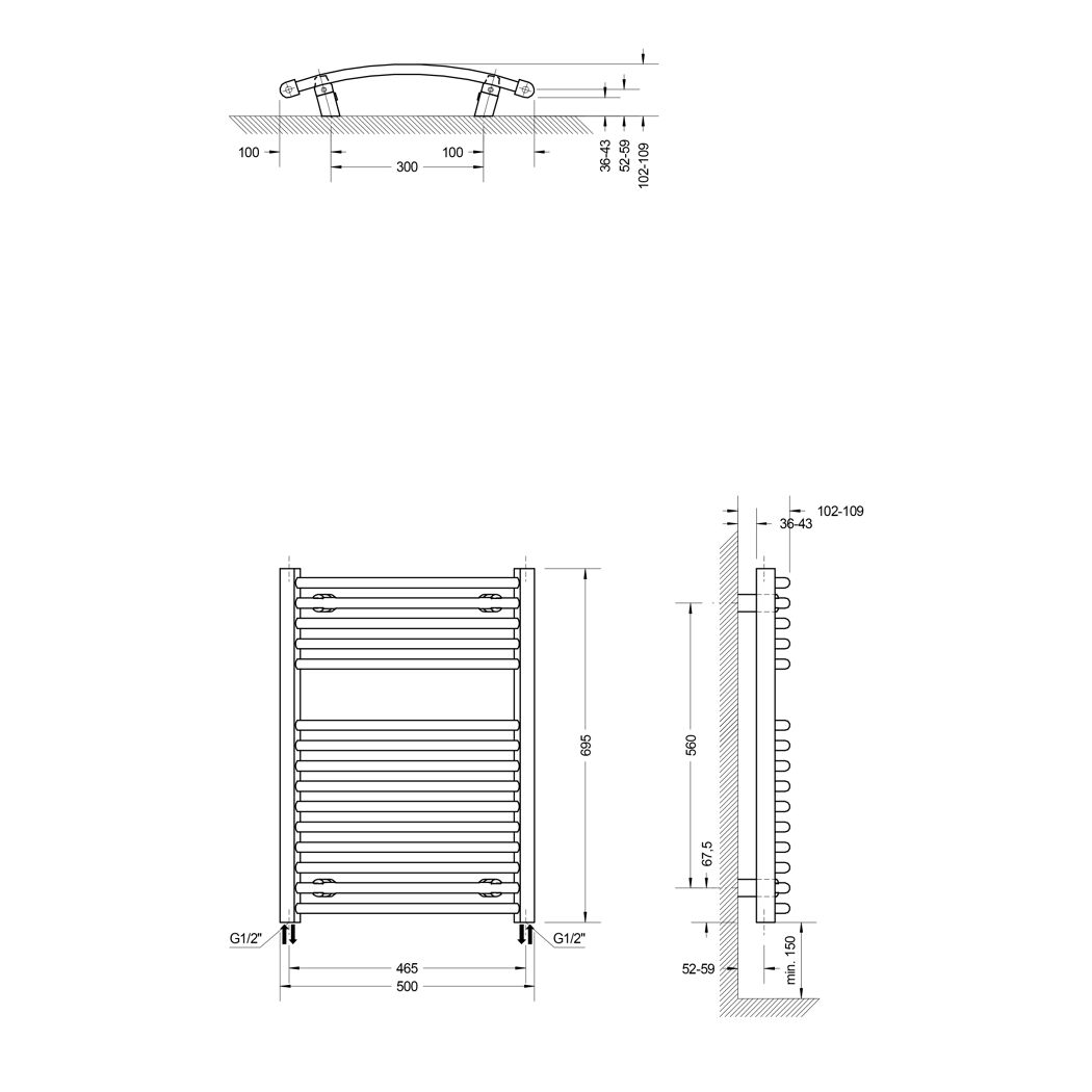 Technische Zeichnung Designheizkörper