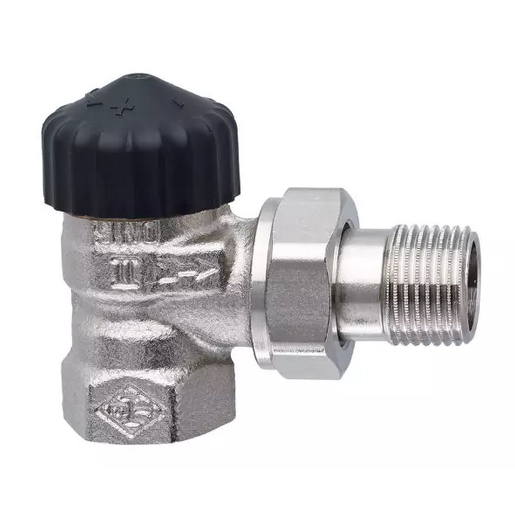Eck-Thermostatventil-Set 1/2" vernickelt