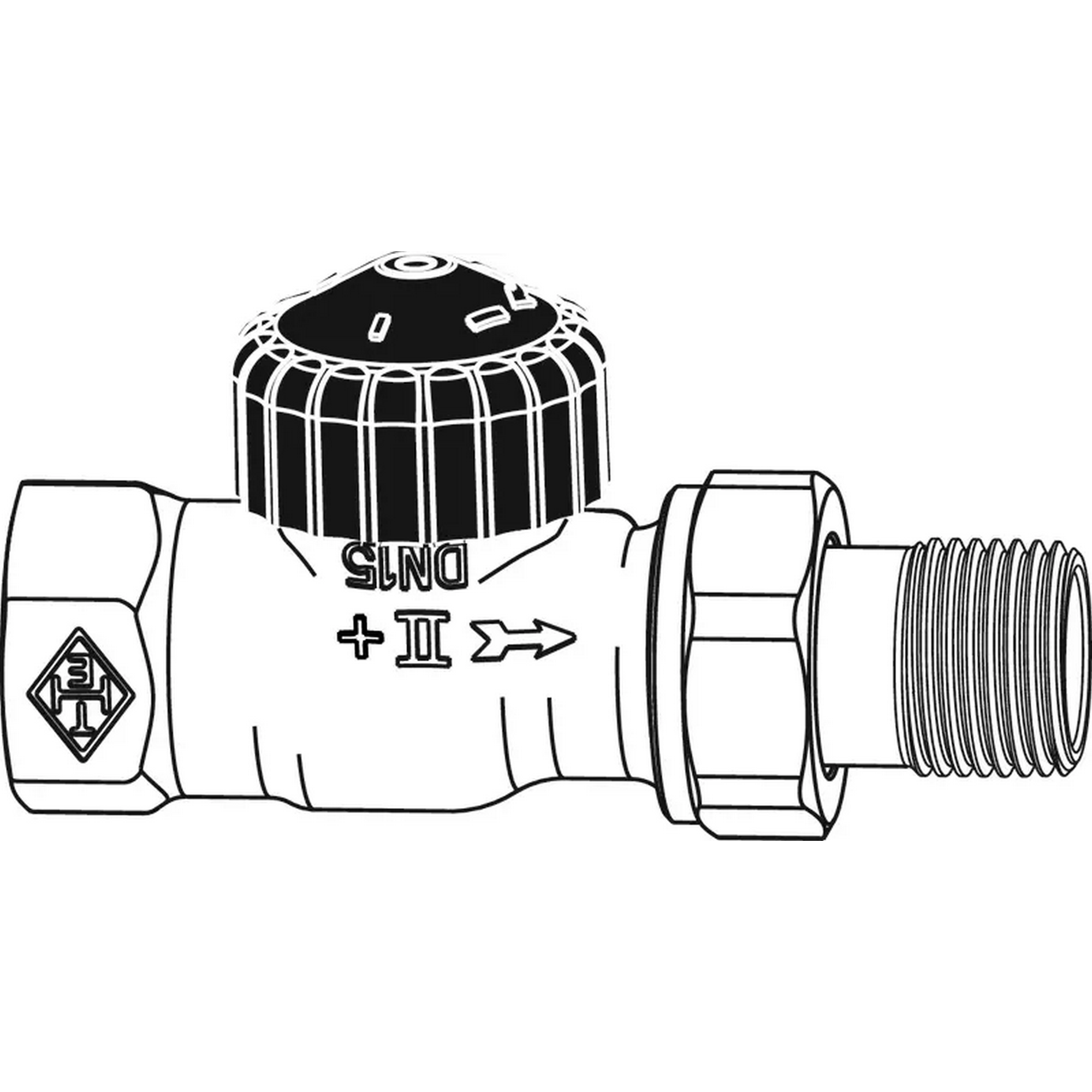 Thermostatventil-Set 1/2" vernickelt