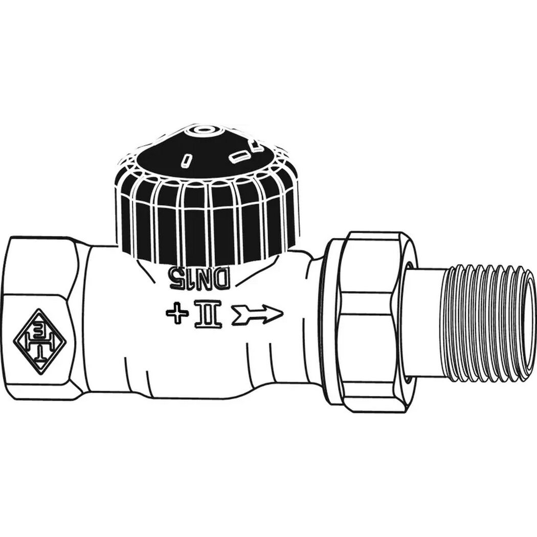 Thermostatventil-Set 1/2" vernickelt