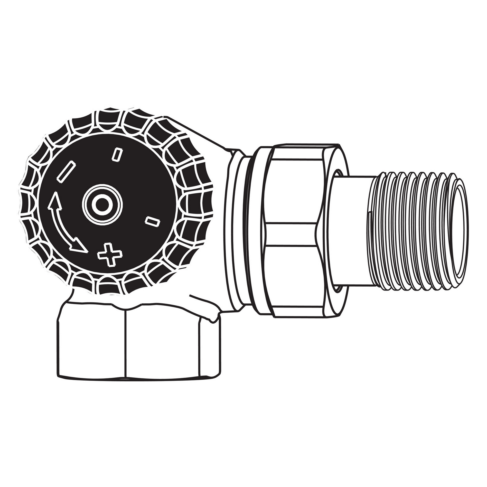 Thermostat-Eck-Ventilunterteil 1/2 Zoll