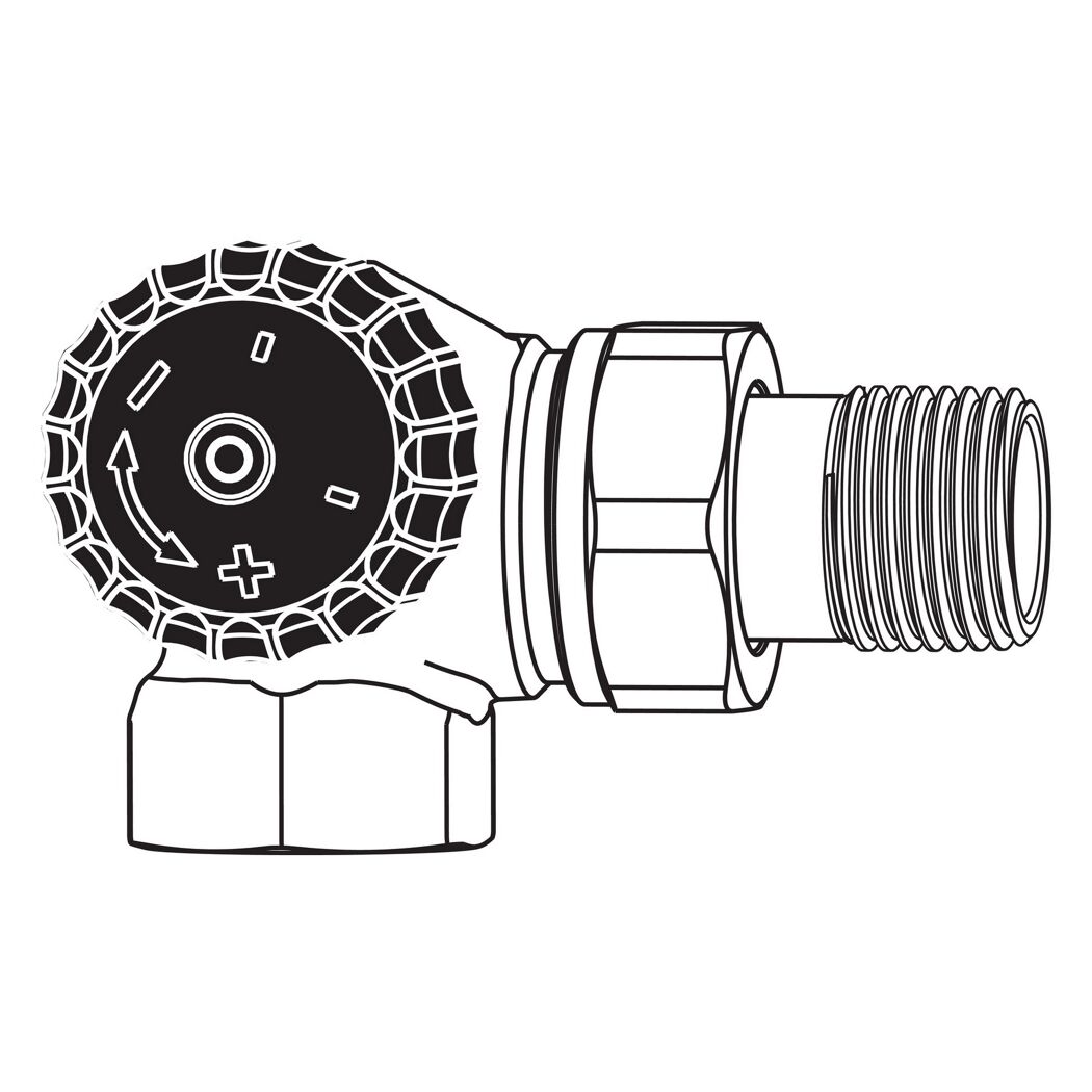 Thermostat-Eck-Ventilunterteil 1/2 Zoll