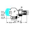 Thermostat-Ventilunterteil in Axialform 1/2 Zoll