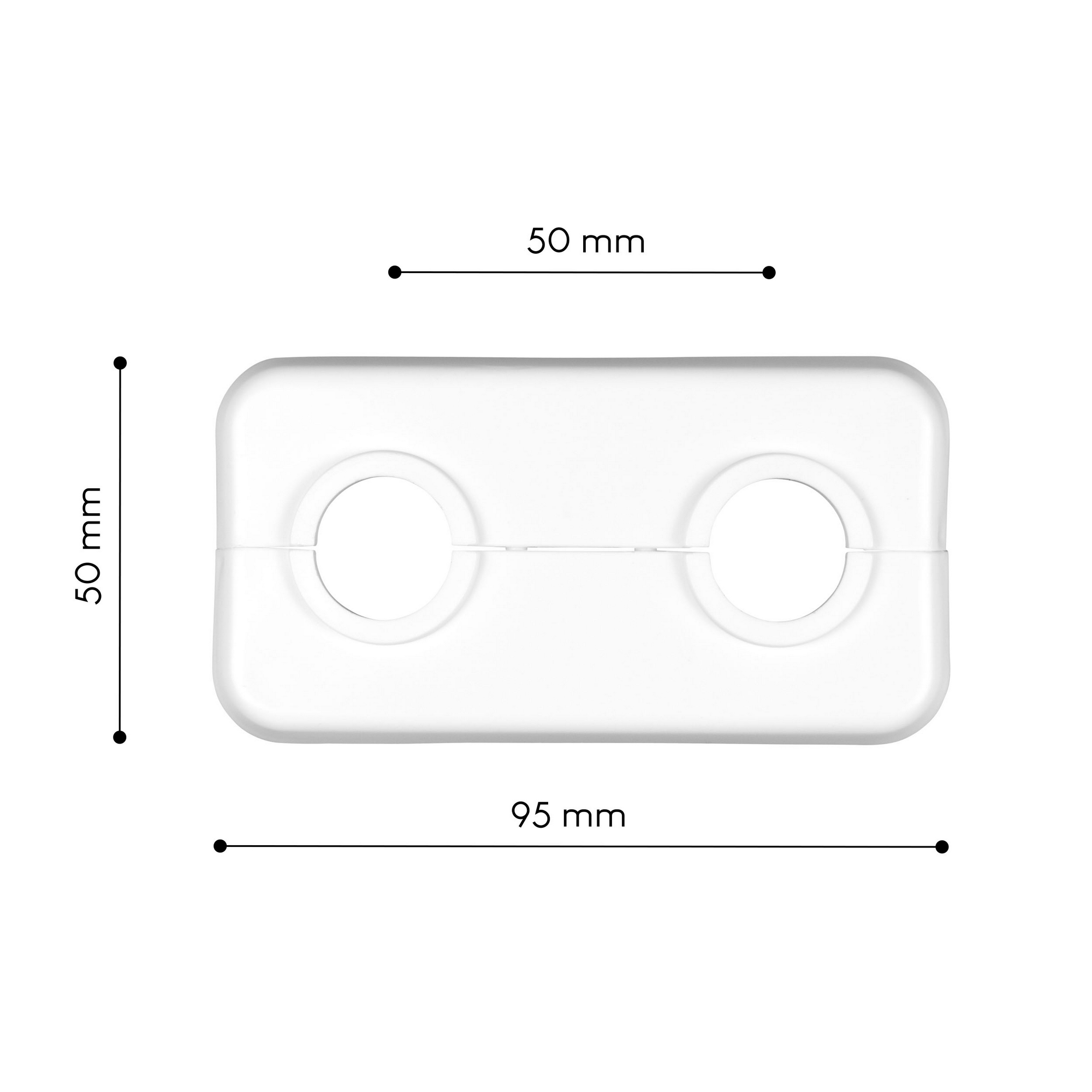 Doppelklapprosette weiß Ø 15 x 50 mm 2 Stück