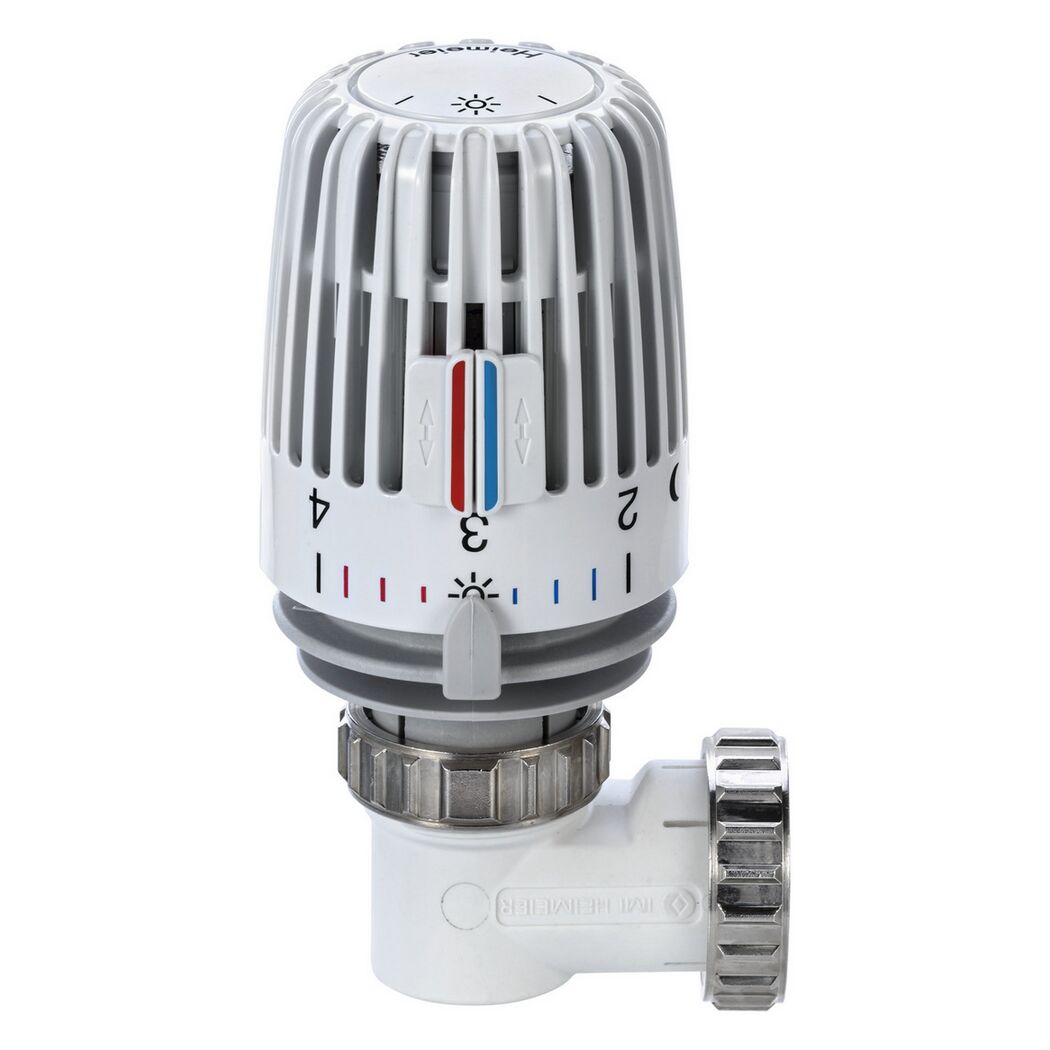 Weißer Heizkörperthermostat