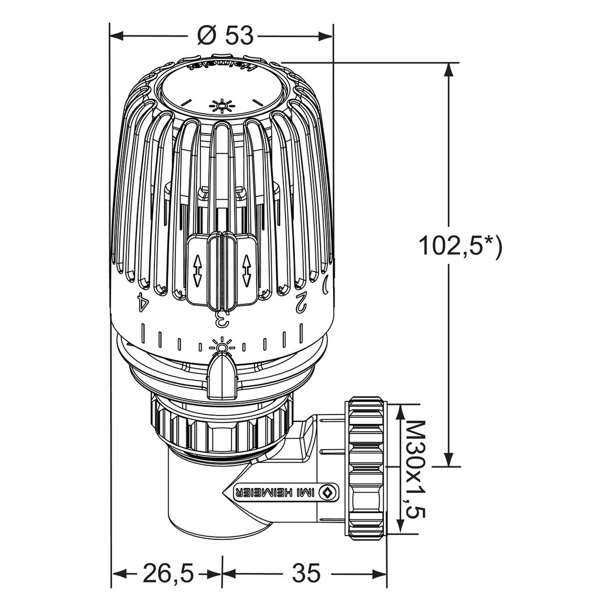 Thermostatkopf 1,5 Zoll