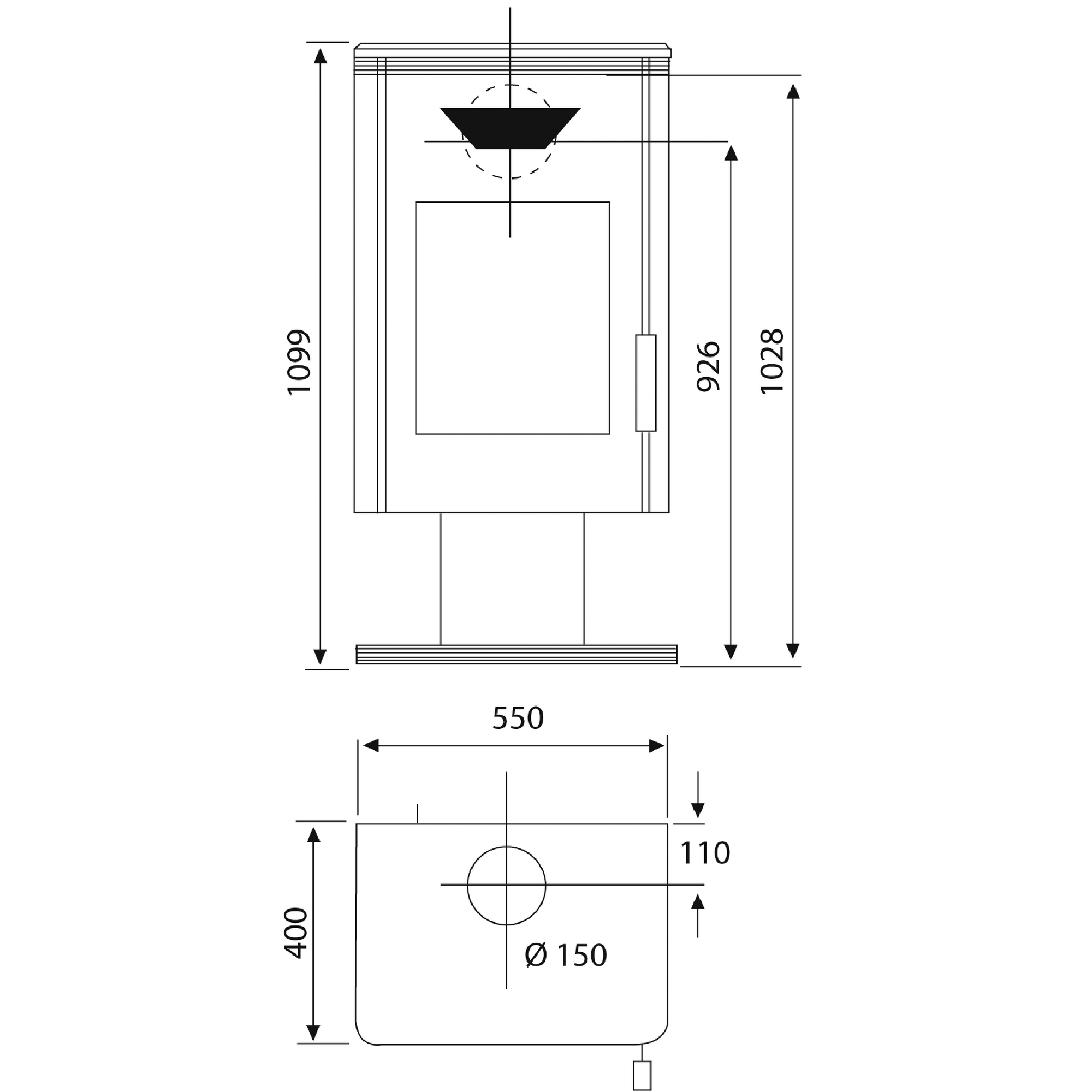 Kaminofen 'Trion' grau 8,1 kW + product picture