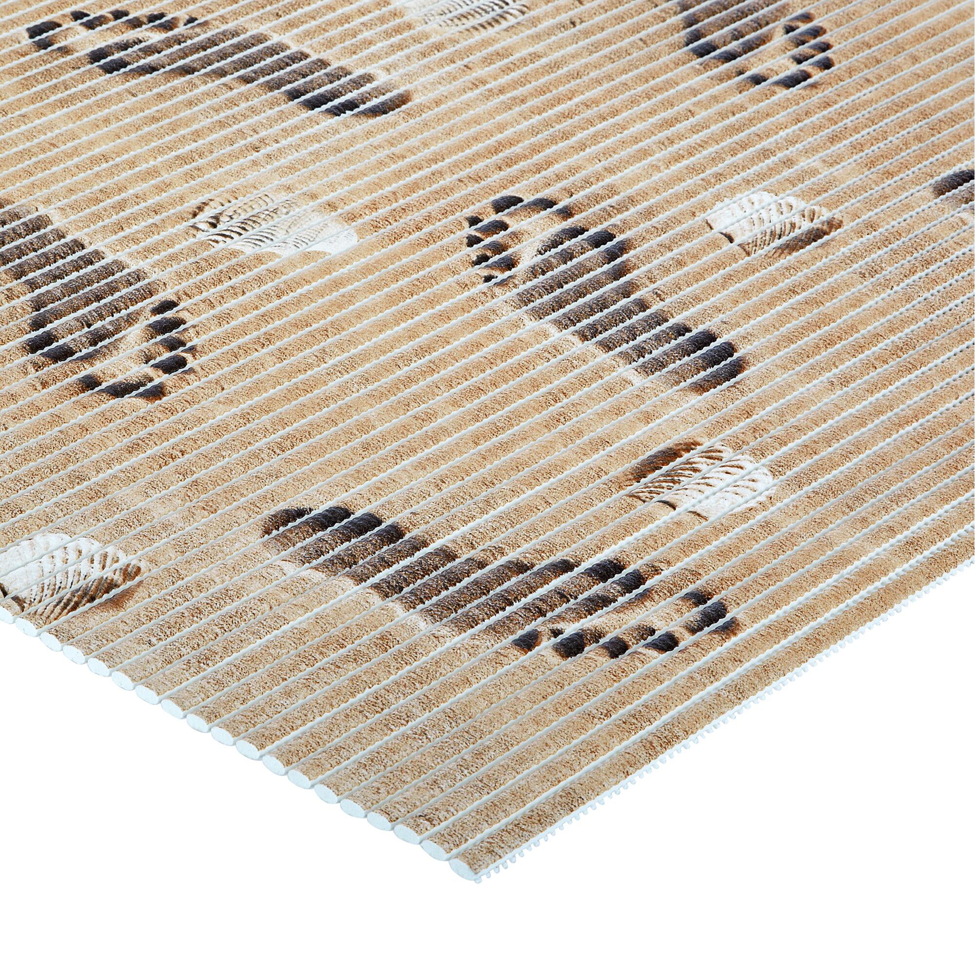Fußmatte "Comf. Holiday" beige mit Muscheln und Fußabdrücken