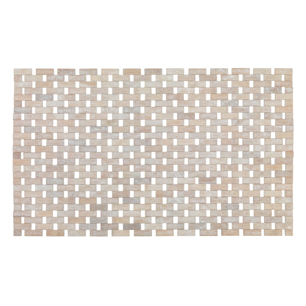 Badematte 'Bamboo' weiß 50 x 80 cm