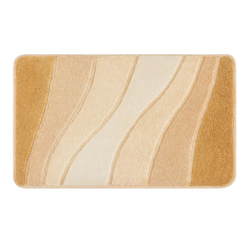 Beiger Badteppich Ocean mit Wellenmuster