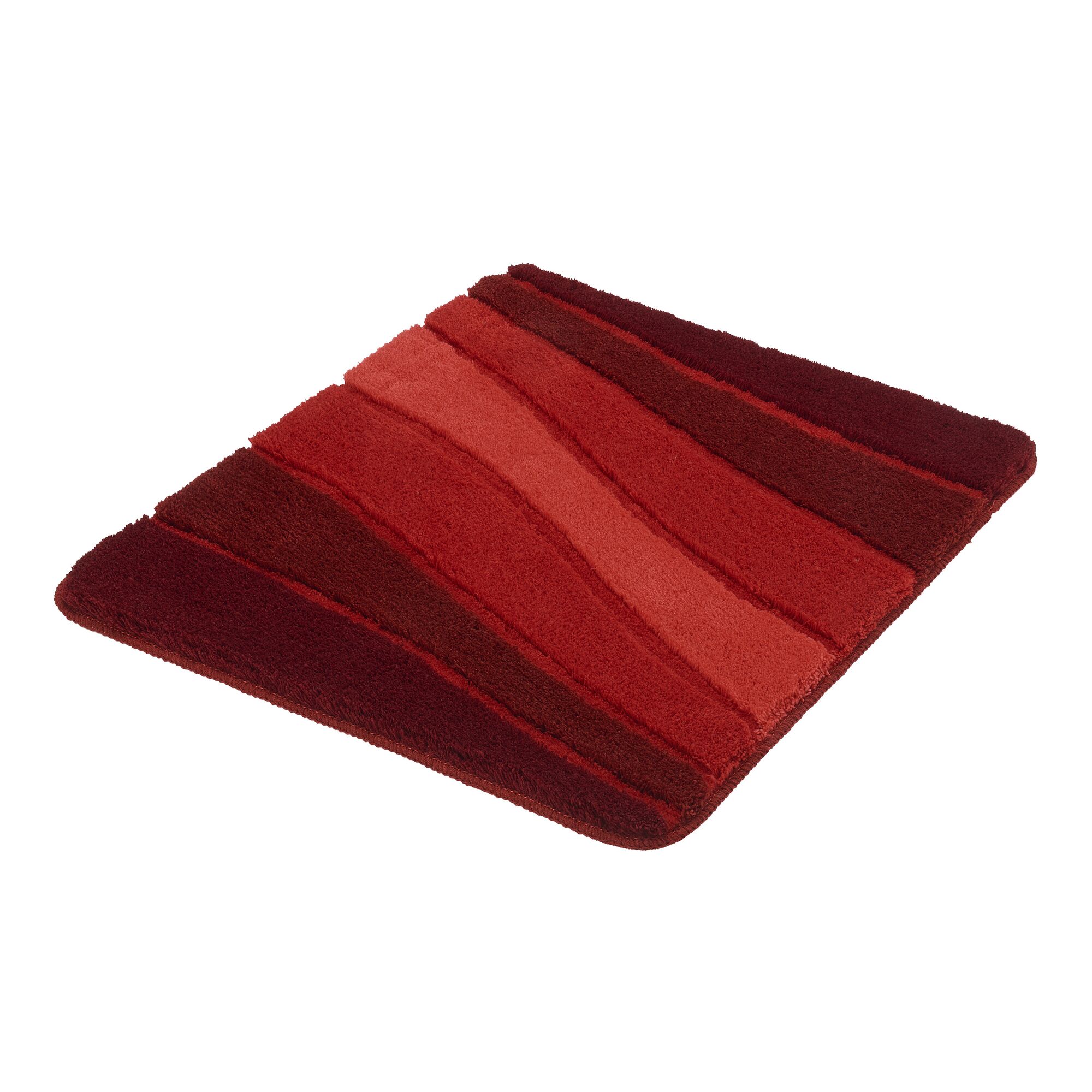 Roter Badteppich 'Ocean' mit Farbverlauf.