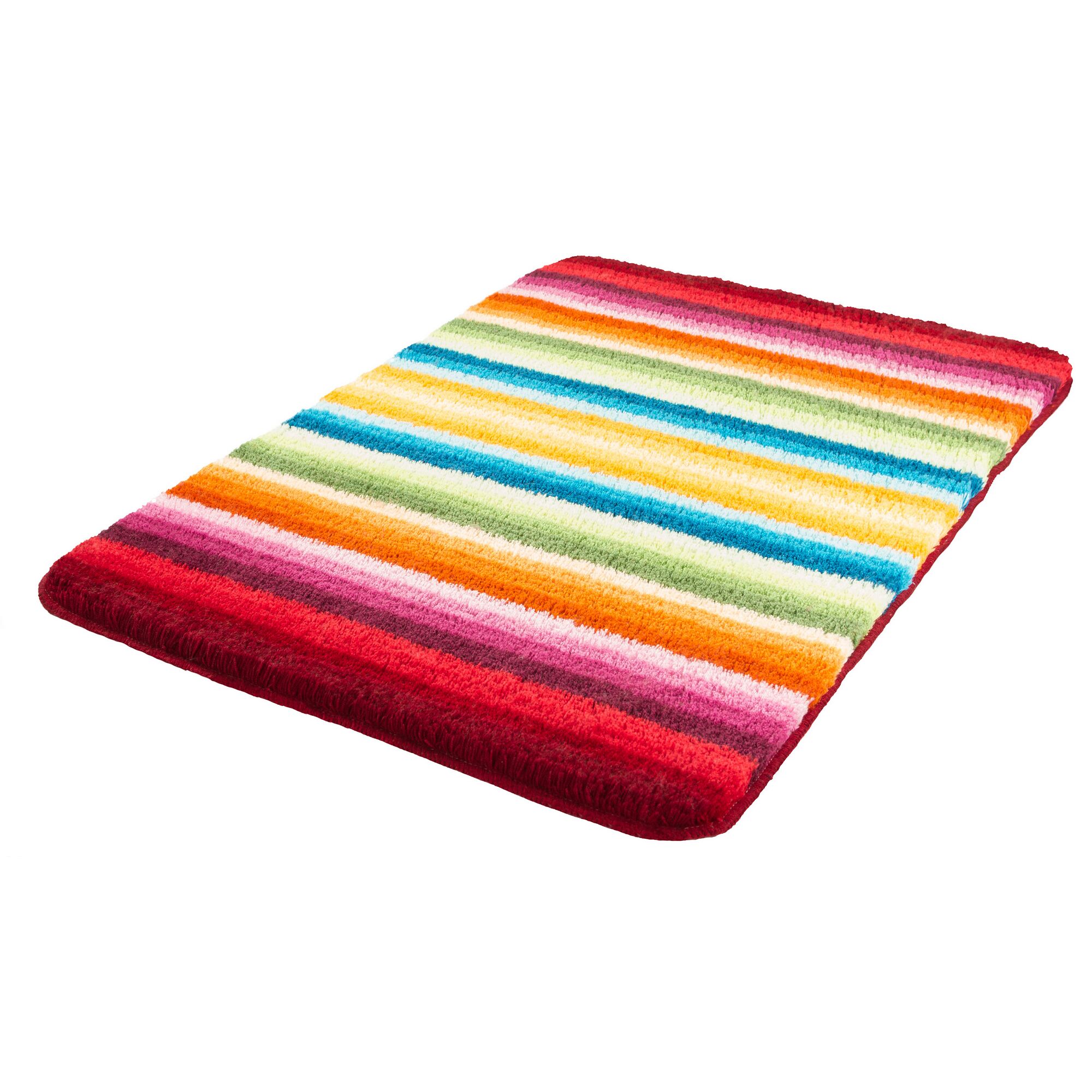 Bunter Badeteppich mit Streifen