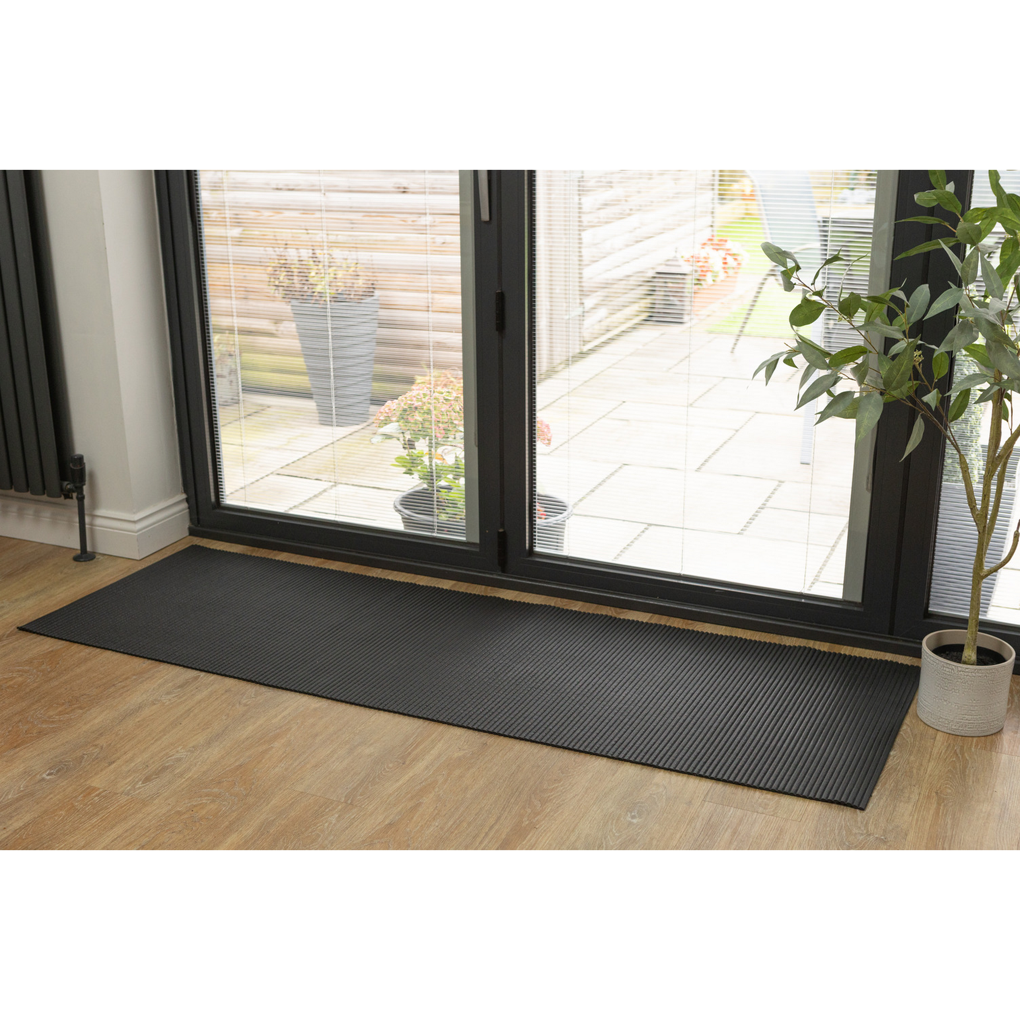 Bodenmatte Uni black 0,65 x 2 m