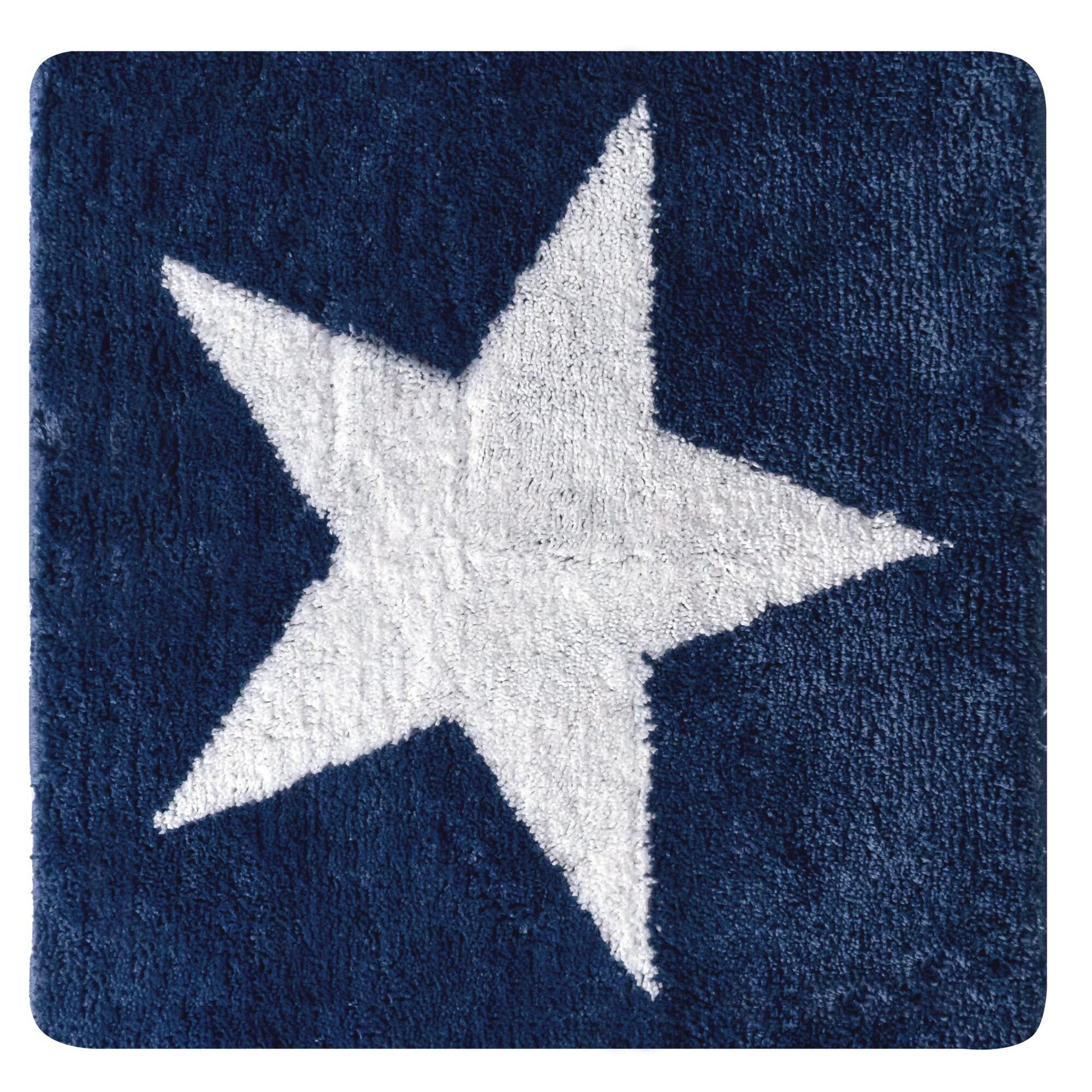 Blauer Teppich mit weißem Stern