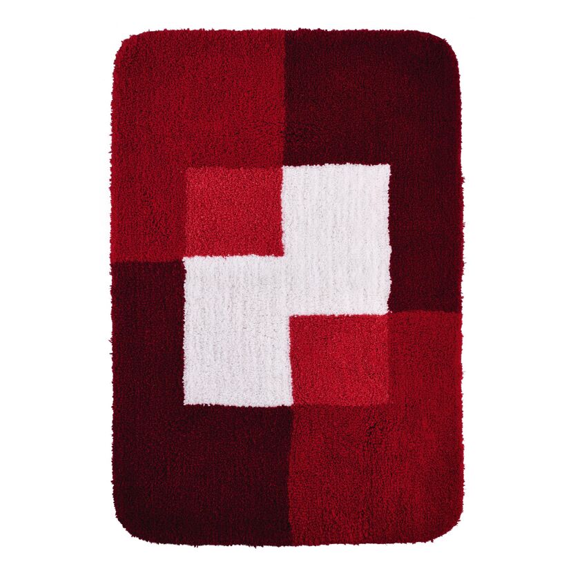 Roter Teppich mit weißem Muster
