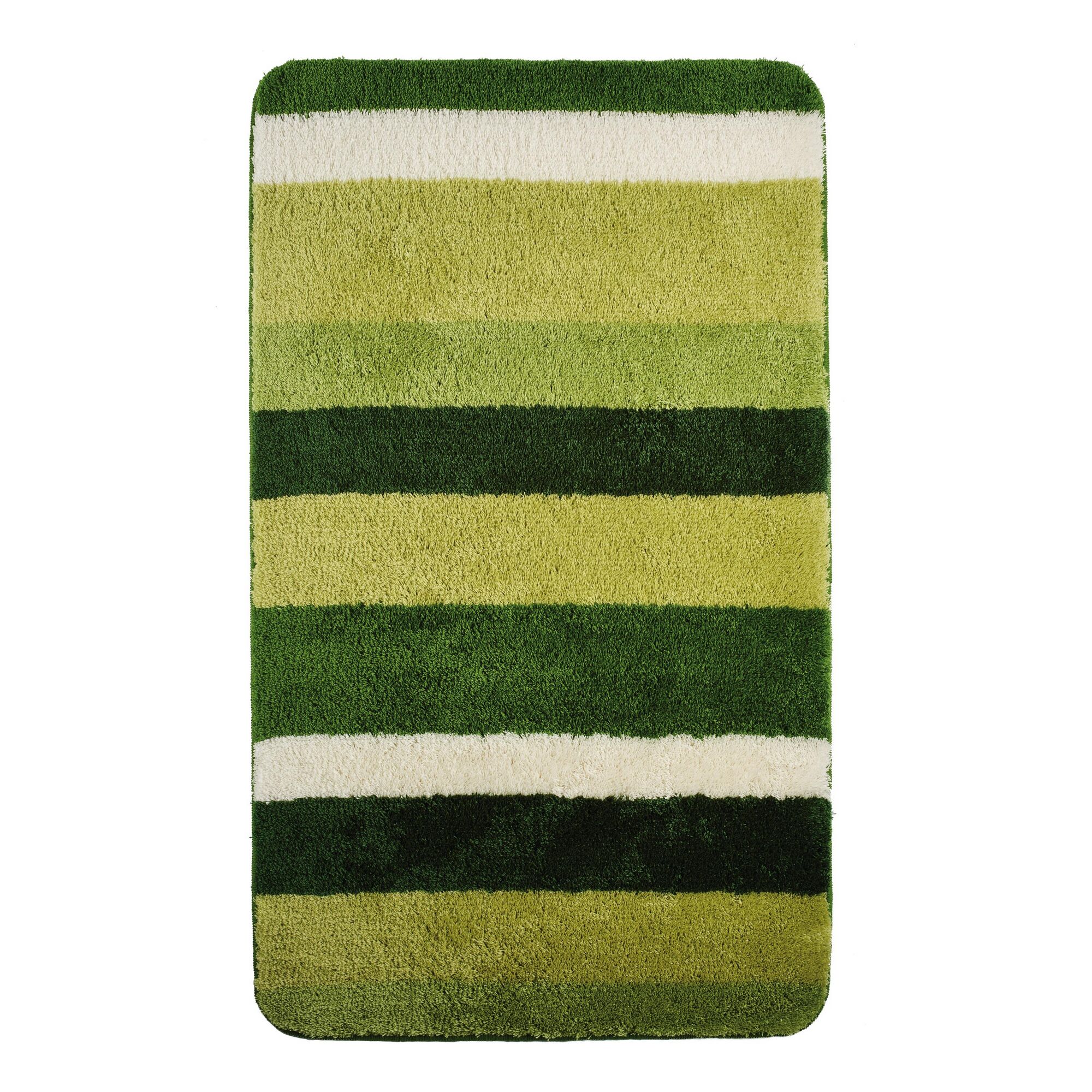 Grüner Teppich Carl mit hellen Streifen