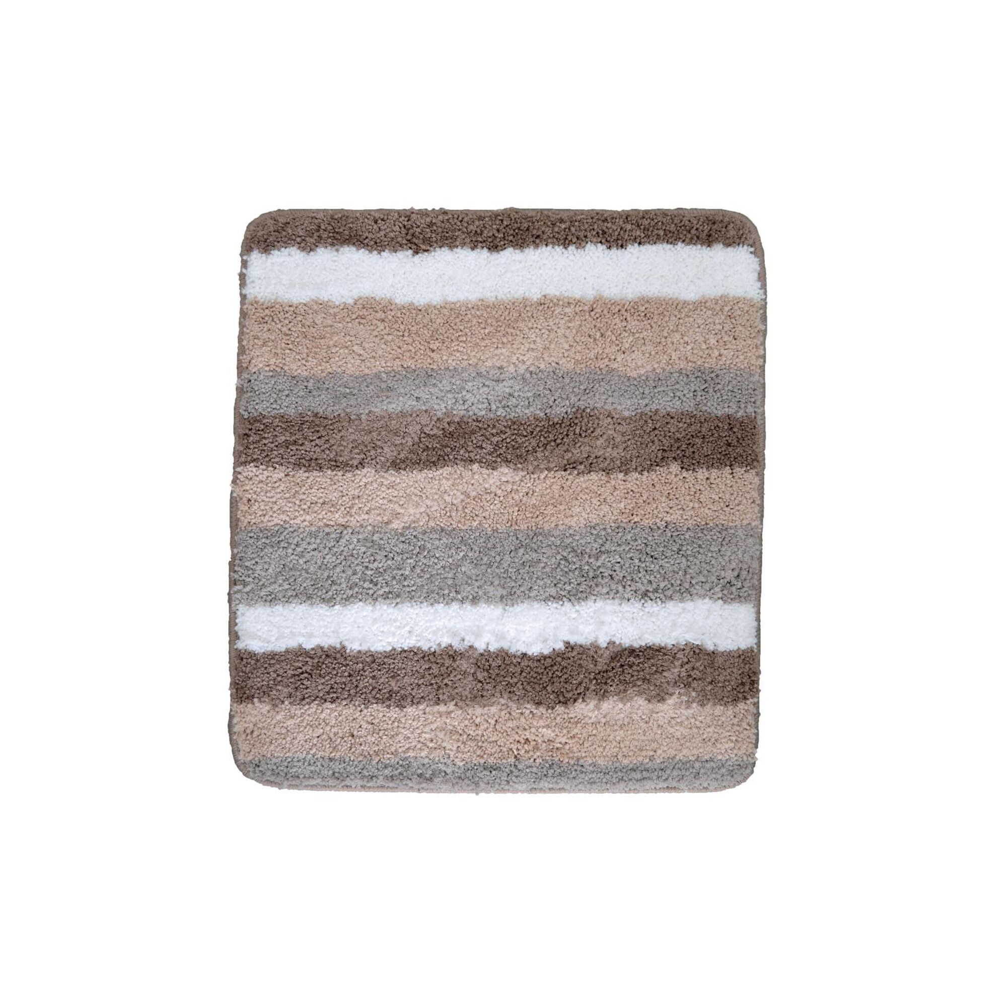Beiger gestreifter Badteppich