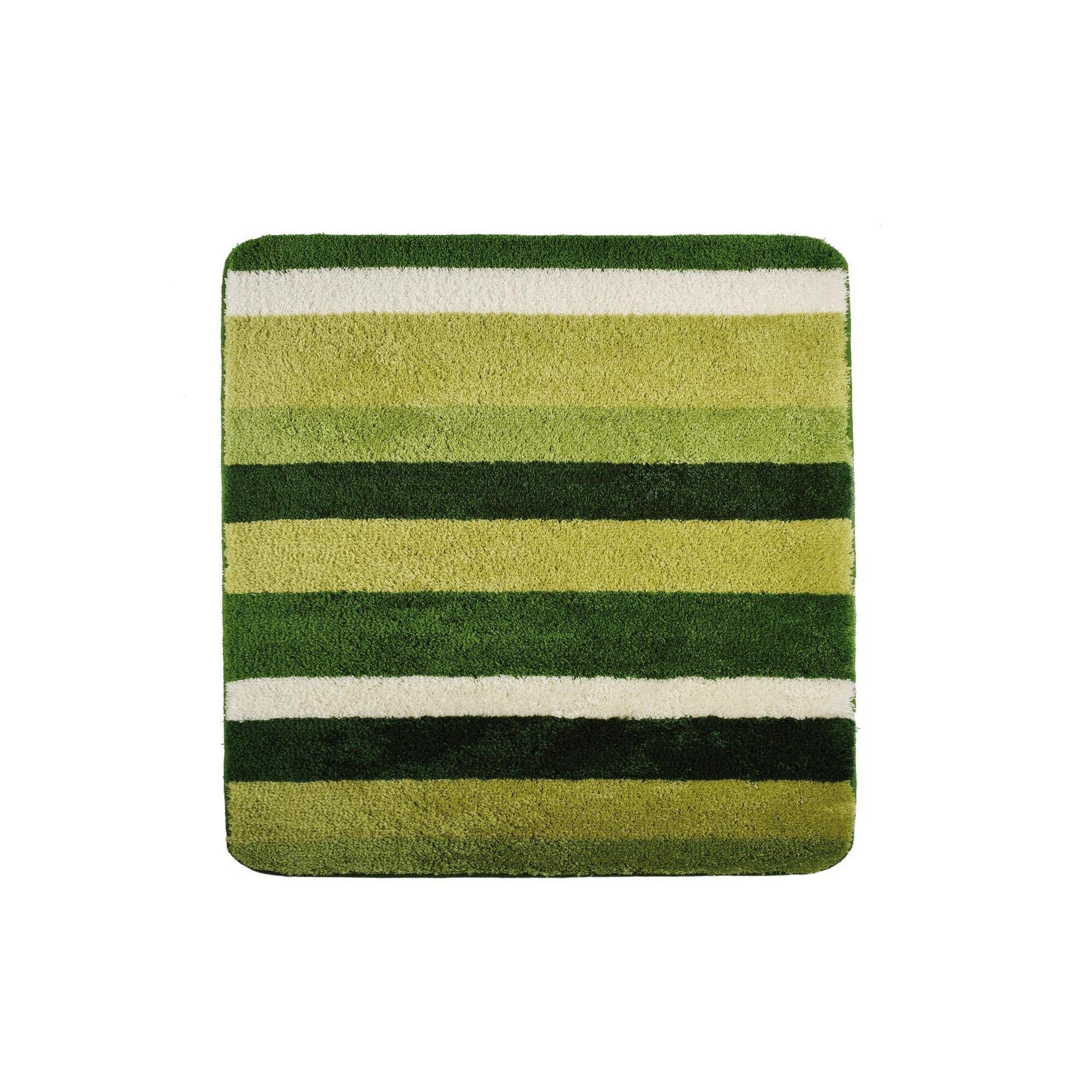 Grüner Teppich "Carl" mit hellgrünen und weißen Streifen