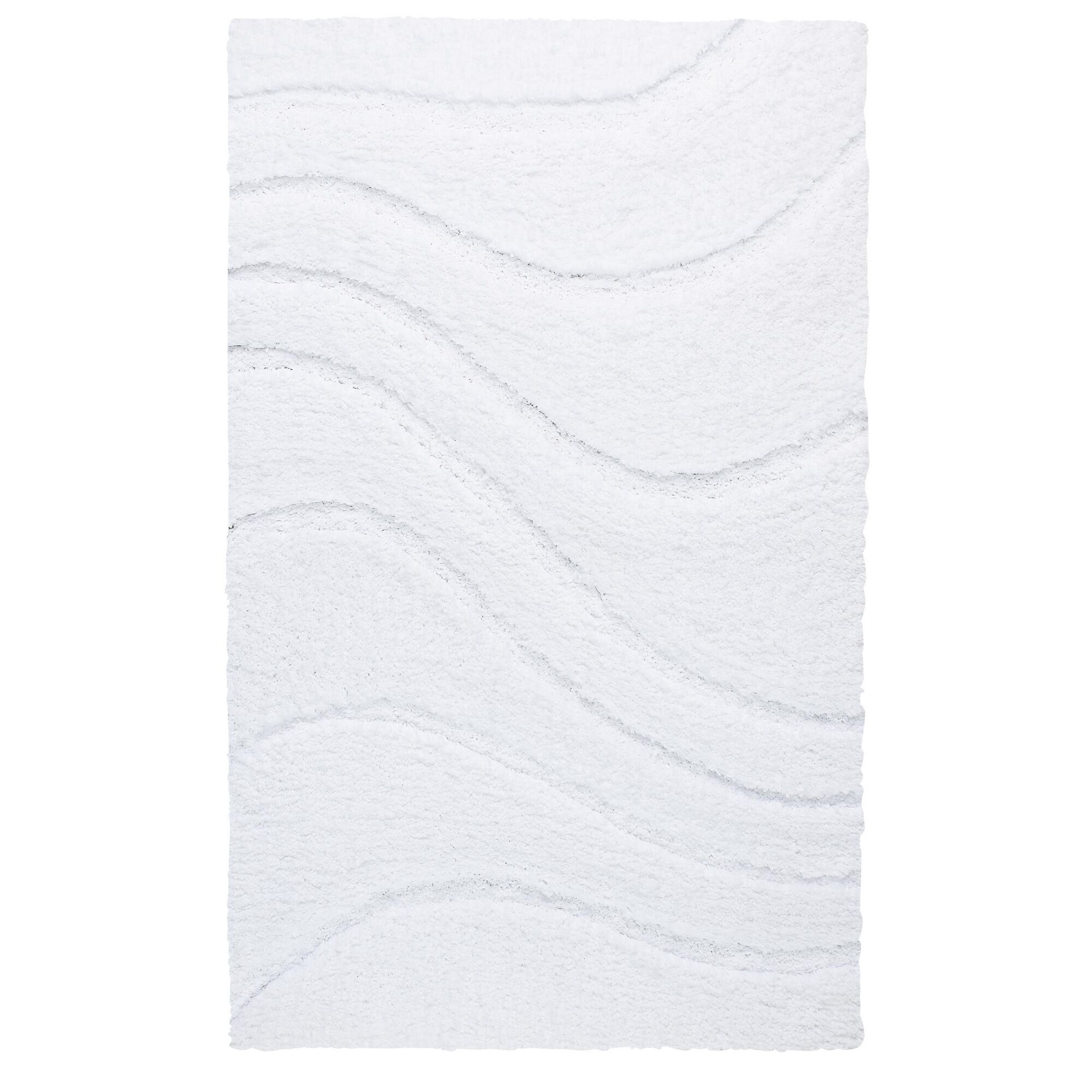 Weißer Teppich La Ola mit Wellenmuster